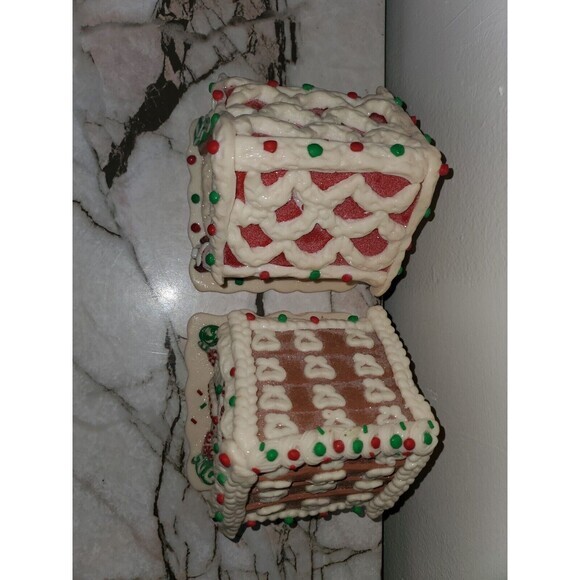 Gingerbread House Set of 2 Battery Operated Untested‎ 4.5" - Picture 3 of 8